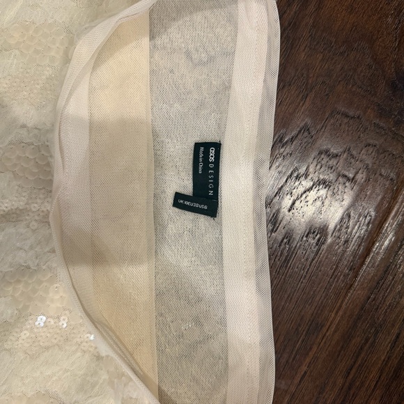 Ivory Sequin Ruffle Mini Skirt - Picture 3 of 4